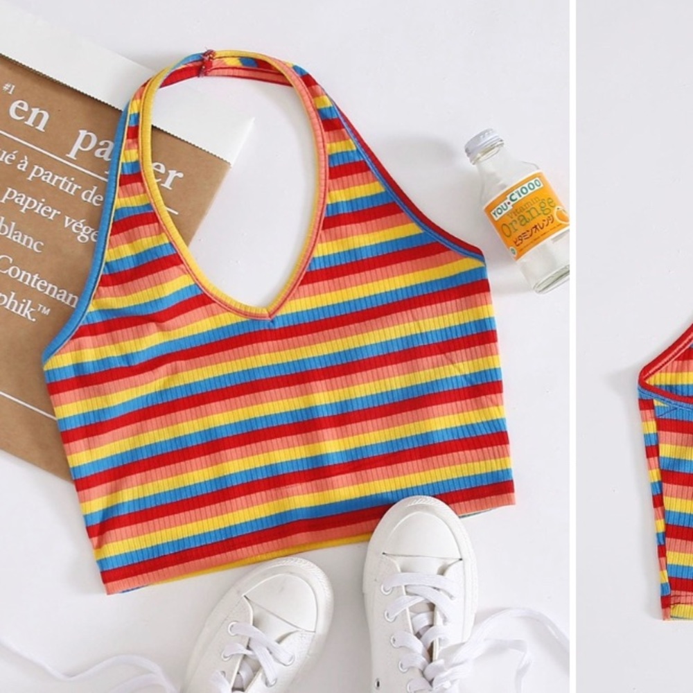 SHEIN Rainbow colorful crop top
